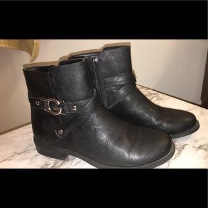 G by Guess Black Leather Ankle Boots